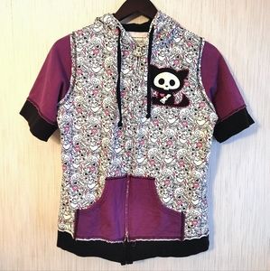 SOLD Kit the Cat Skelanimals original vintage zip up hoodie short sleeve